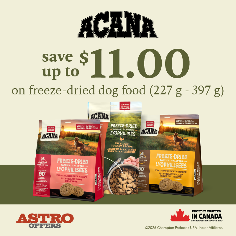 Astro | ACANA Canada | Dollars OFF Freeze-Dried Dog Food