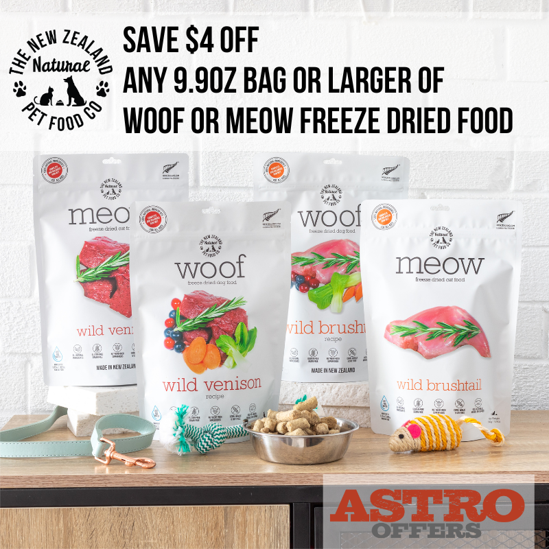Astro | NZ Natural Pet Food | $4.00 OFF 9.9oz Bags or Larger!