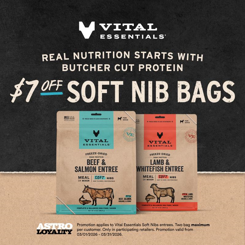 Astro | Vital Essentials | $7.00 OFF14oz Freeze-Dried Dog Soft Nibs