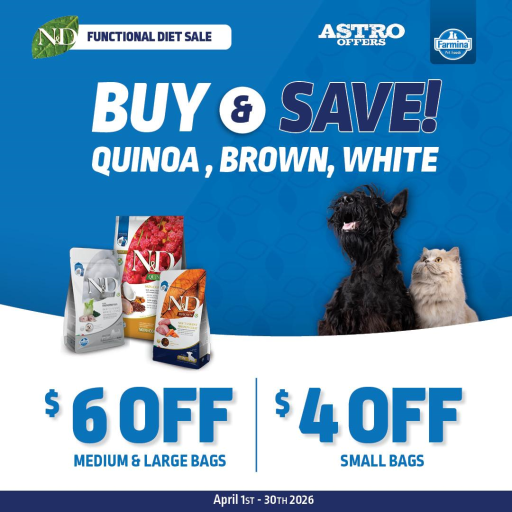 Astro | Farmina CA | Dollars OFF N&D Quinoa, Brown, and White Dry Food!