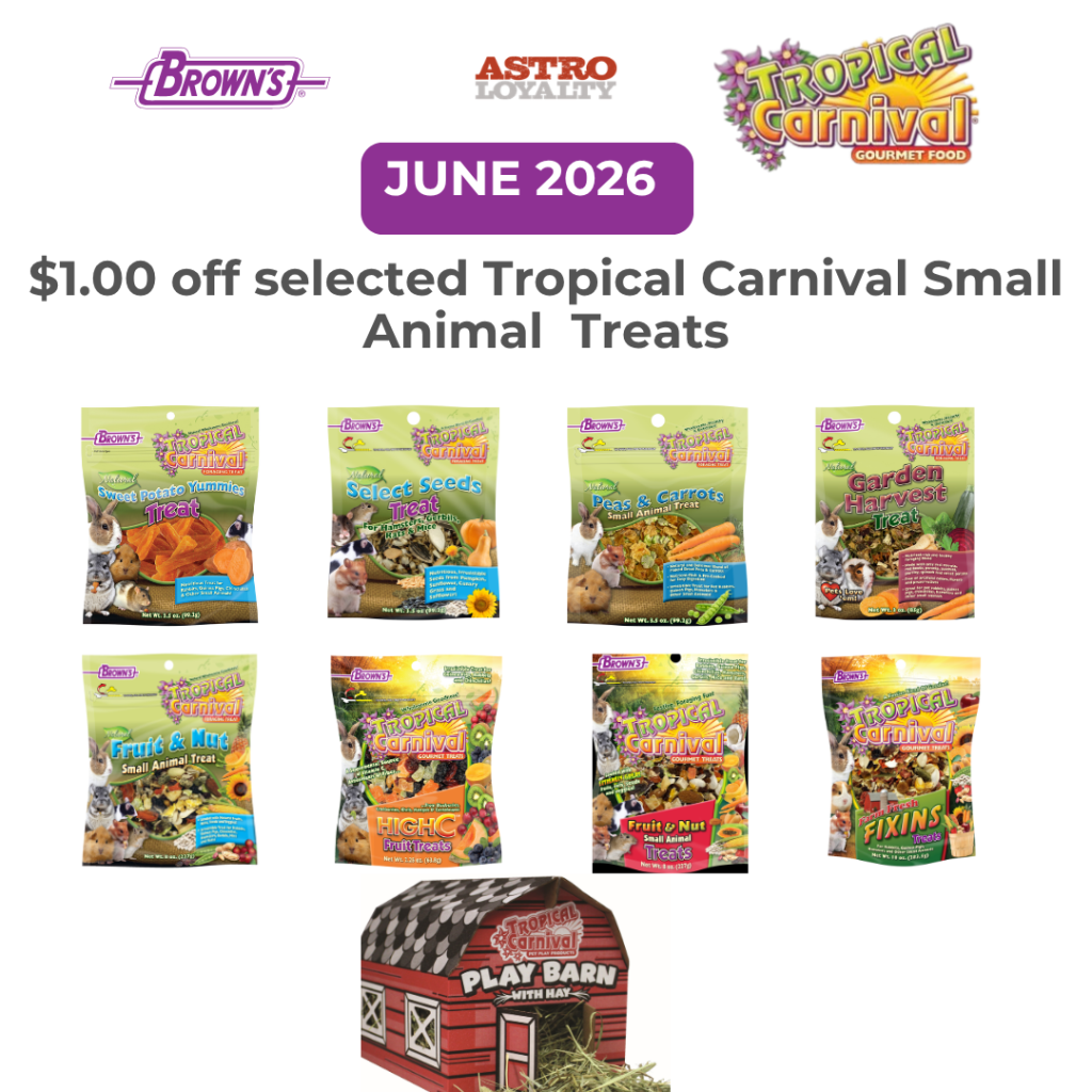 Astro | FM Brown's | $1.00 OFF Select Small Animal Treats