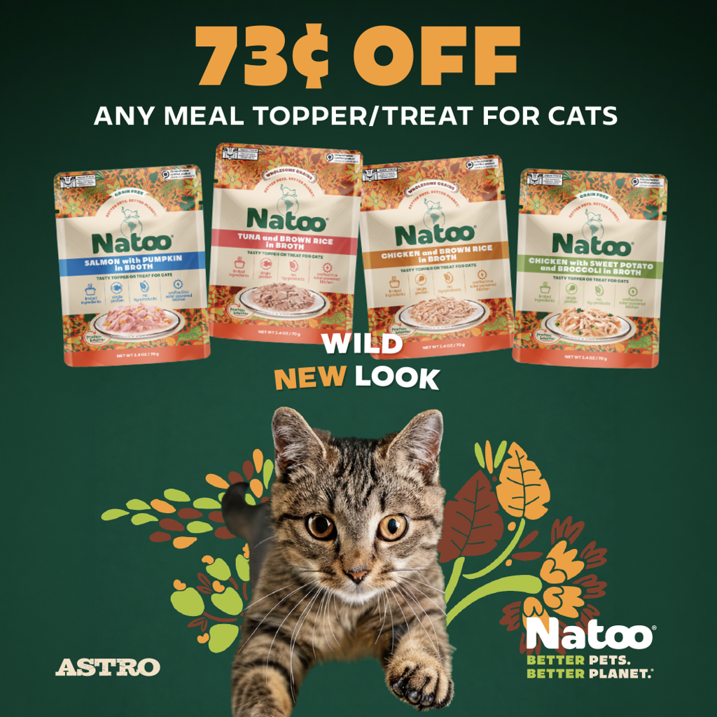 Astro | Natoo | Save on Meal Toppers for Cats!
