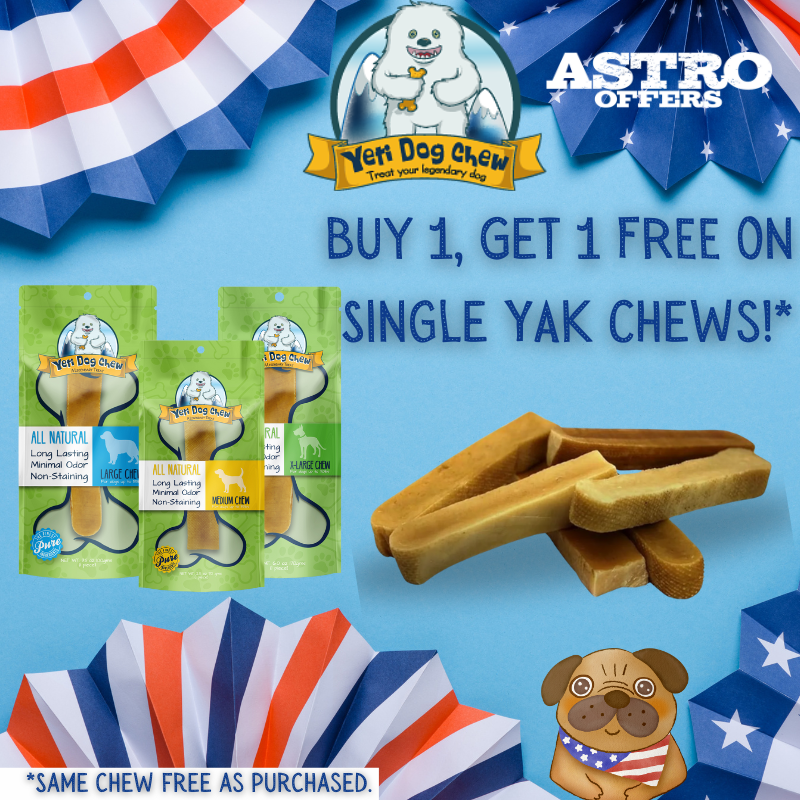 Astro | Yeti Dog Chew | Buy 1, Get 1 FREE on Single Yeti Chews