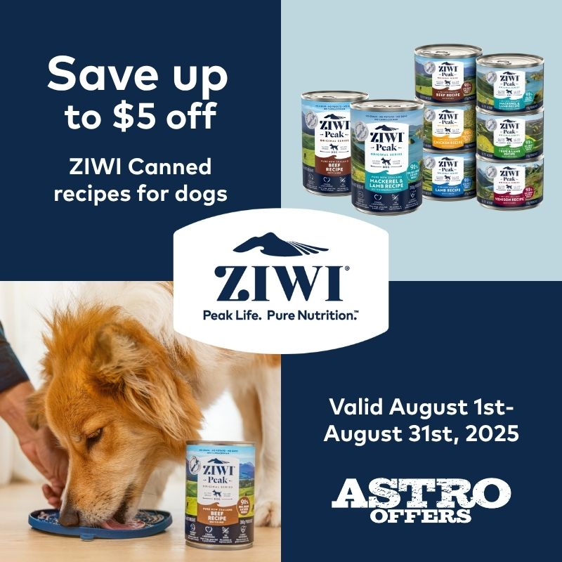 Astro | ZIWI | Dollars OFF Canned Recipes for Dogs