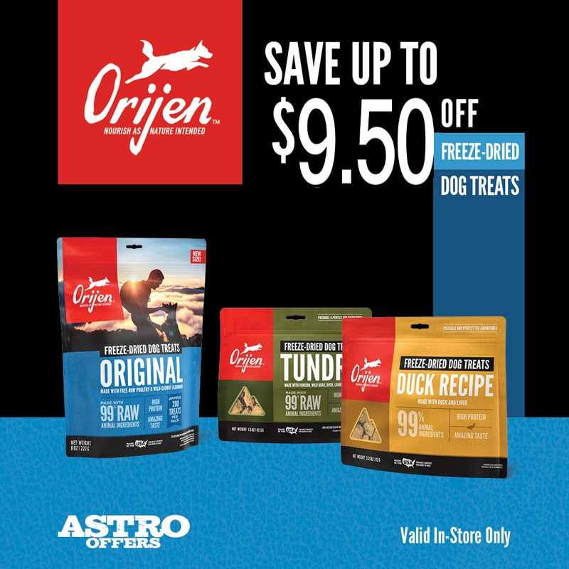 Astro | ORIJEN US | Dollars OFF Freeze Dried Dog Treats