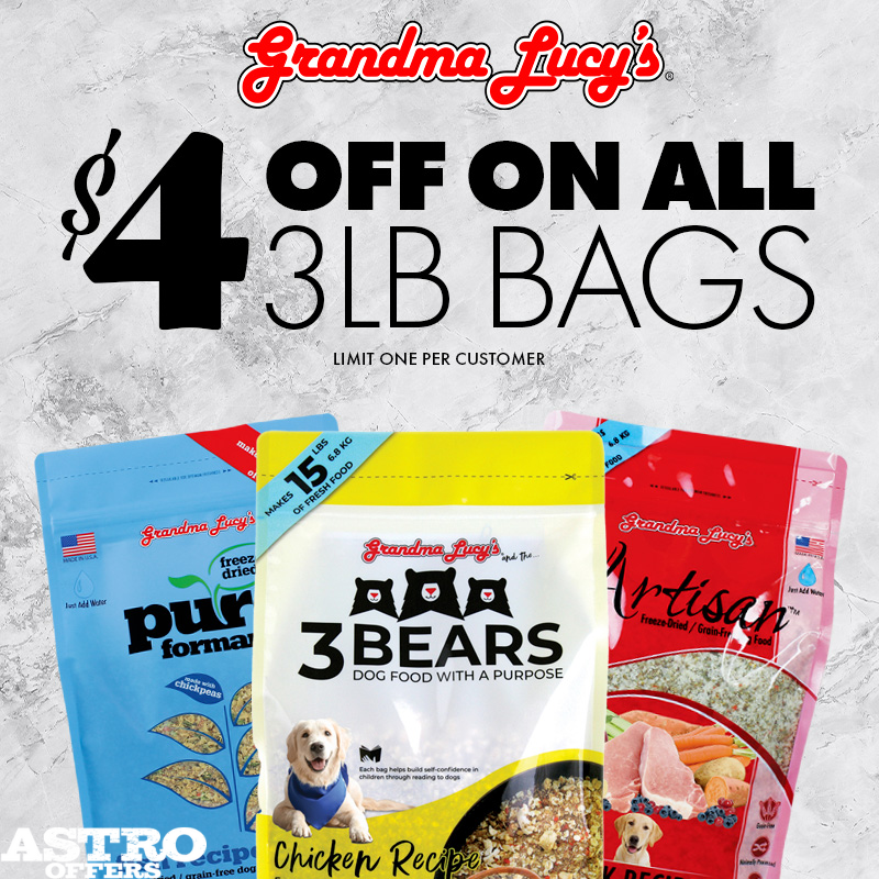Astro | Grandma Lucy's | $4.00 OFF 3lb Bags
