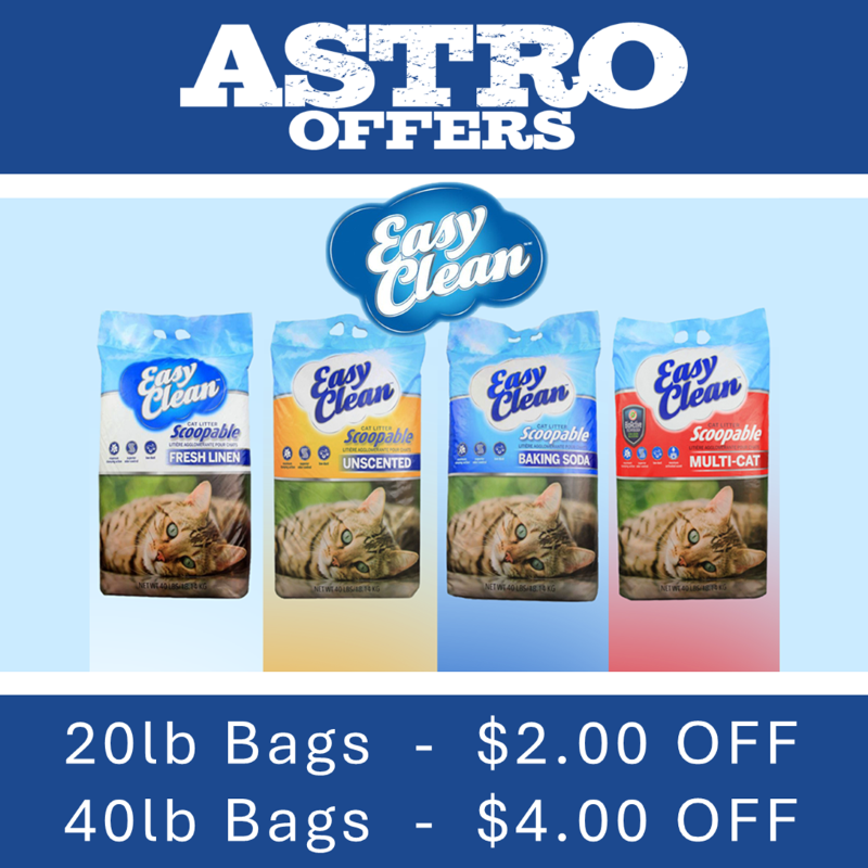 Astro | Pestell | Dollars OFF Select Easy Clean Clumping Cat Litters