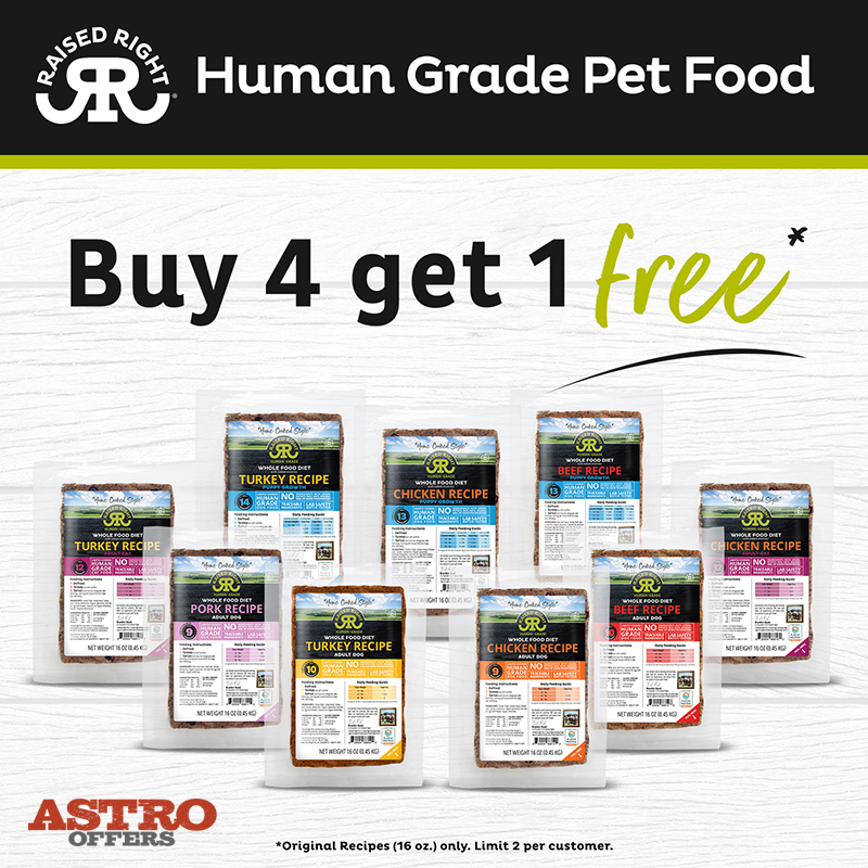 Astro | Raised Right | Buy 4, Get 1 FREE on 16oz Original Recipe Frozen Diets