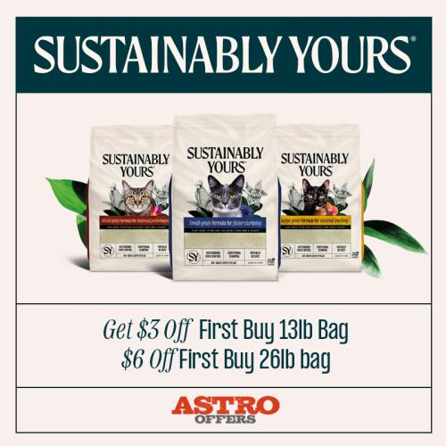 Astro | Sustainably Yours | Dollars OFF for NEW Customers