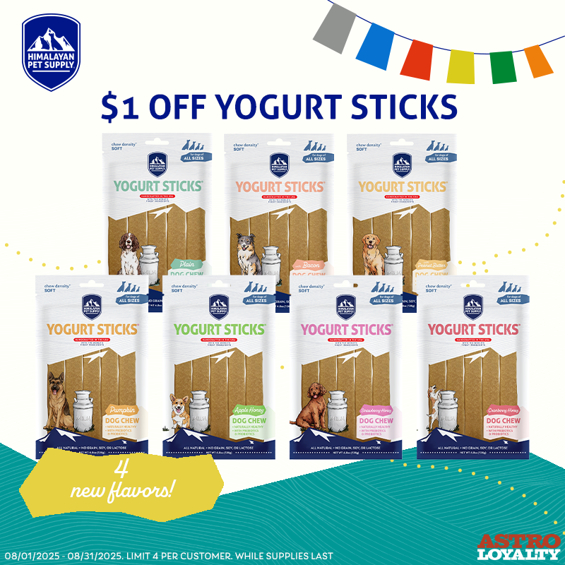 Astro | Himalayan Pet Supply | $1.00 OFF Yogurt Sticks