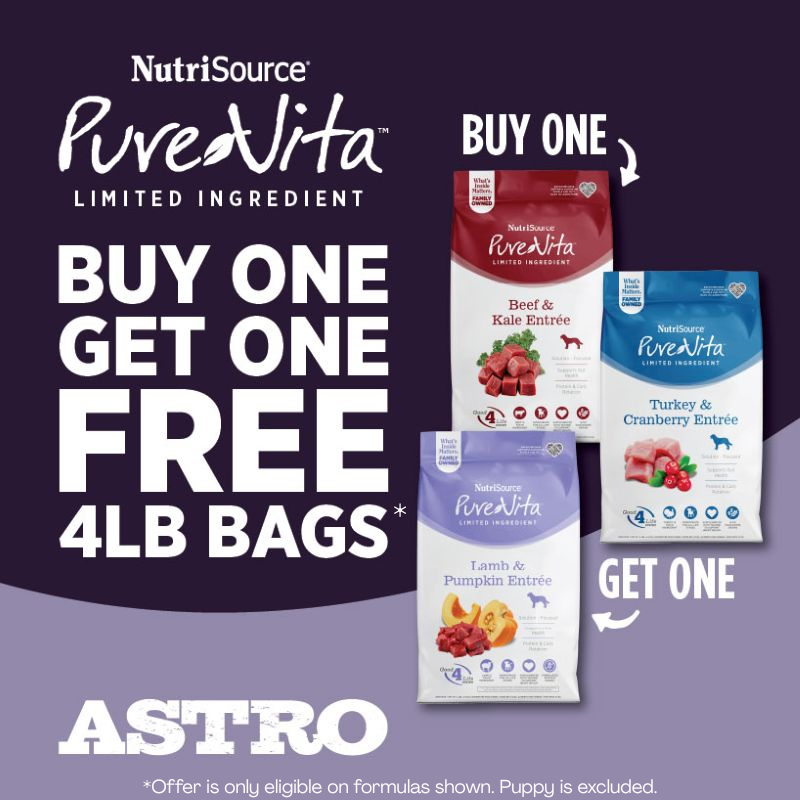 Astro | PureVita | Buy 1, Get 1 FREE on Select NEW 4lb Formulas