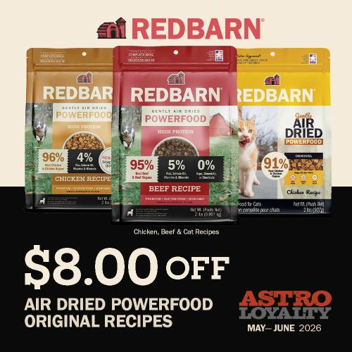 Astro | Redbarn | $8.00 OFF 2lb Air Dried PowerFood Original Recipes