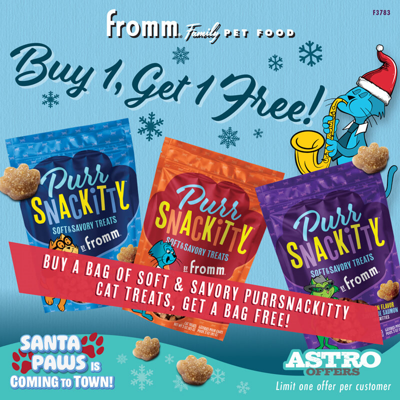Astro | Fromm | Buy 1, Get 1 FREE on PurrSnackitty Cat Treats