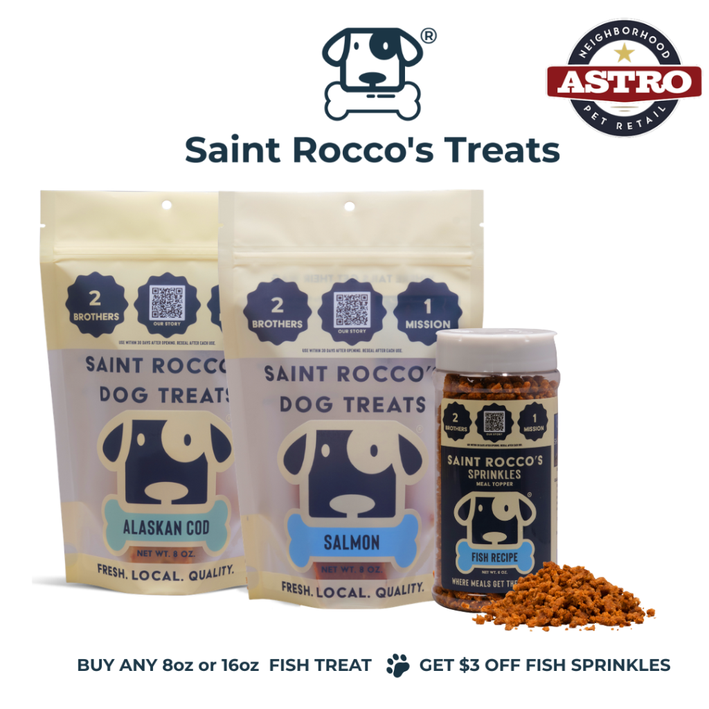 Astro | Saint Rocco's Treats | $3.00 OFF Fish Sprinkles with Fish Treat Purchase