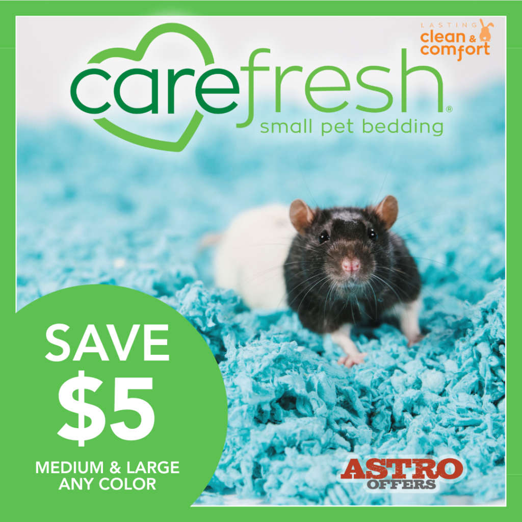Astro | Carefresh | $5.00 OFF Medium and Large Bags of Bedding 