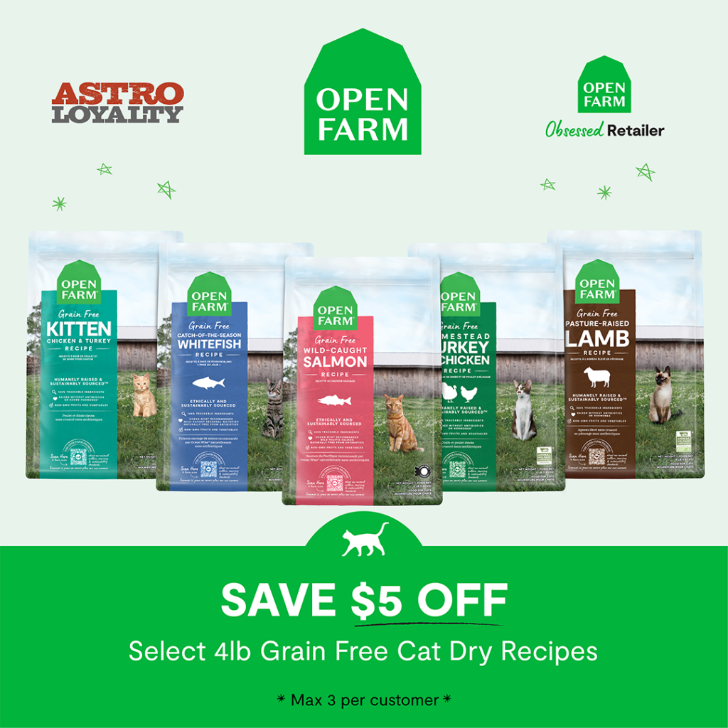 Astro | Open Farm (Private Offer - Obsessed Retailers) | $5.00 OFF 4lb Grain Free Dry Cat Food
