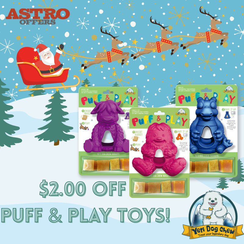 Astro | Yeti | $2.00 OFF Yeti Puff & Play Hangry Dog Toys