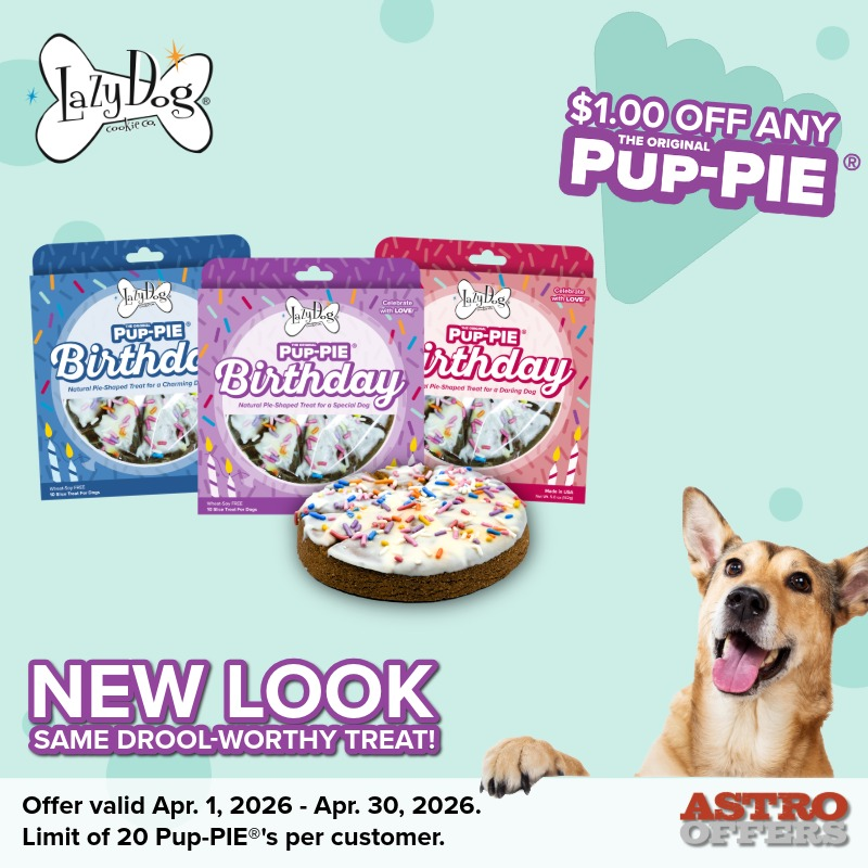 Astro | The Lazy Dog | $1.00 OFF Pup-PIES!