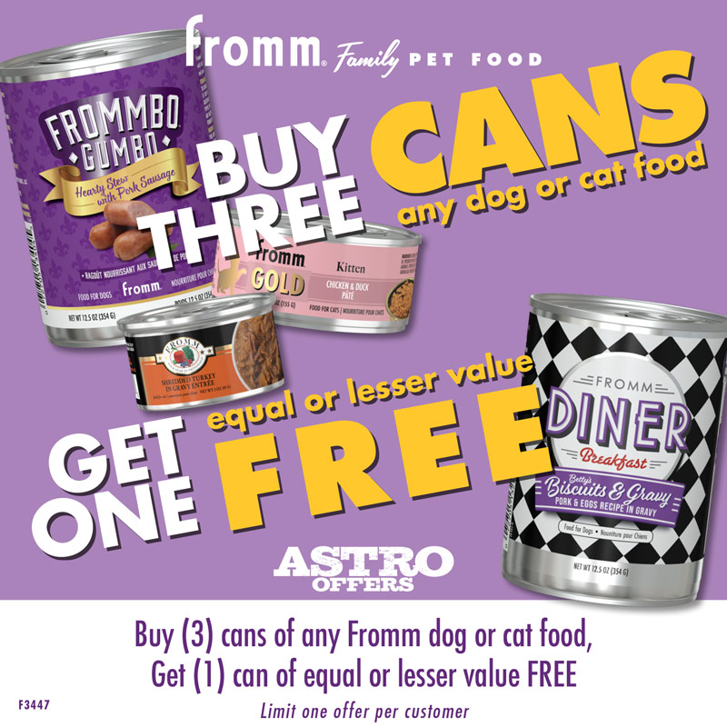 Astro | Fromm | Buy 3 Cans, Get 1 FREE!