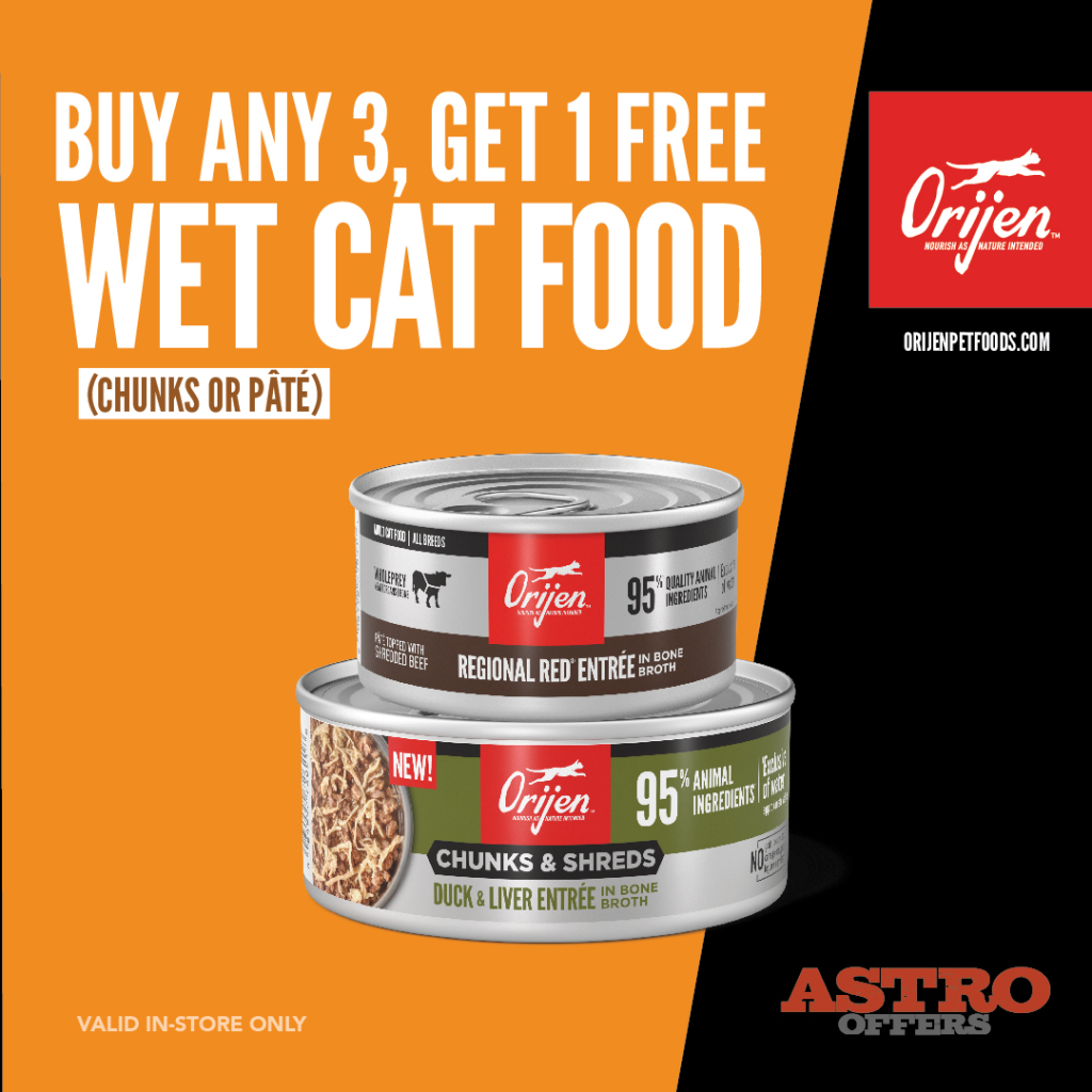 Astro | ORIJEN | Buy 3, Get 1 FREE on Wet Cat Food! 