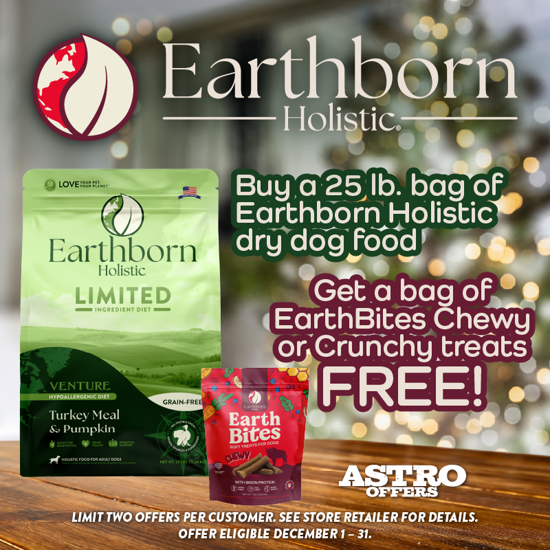 Astro | Earthborn Holistic | Buy a 25lb Bag, Get a Chewy or Crunchy Treat FREE!
