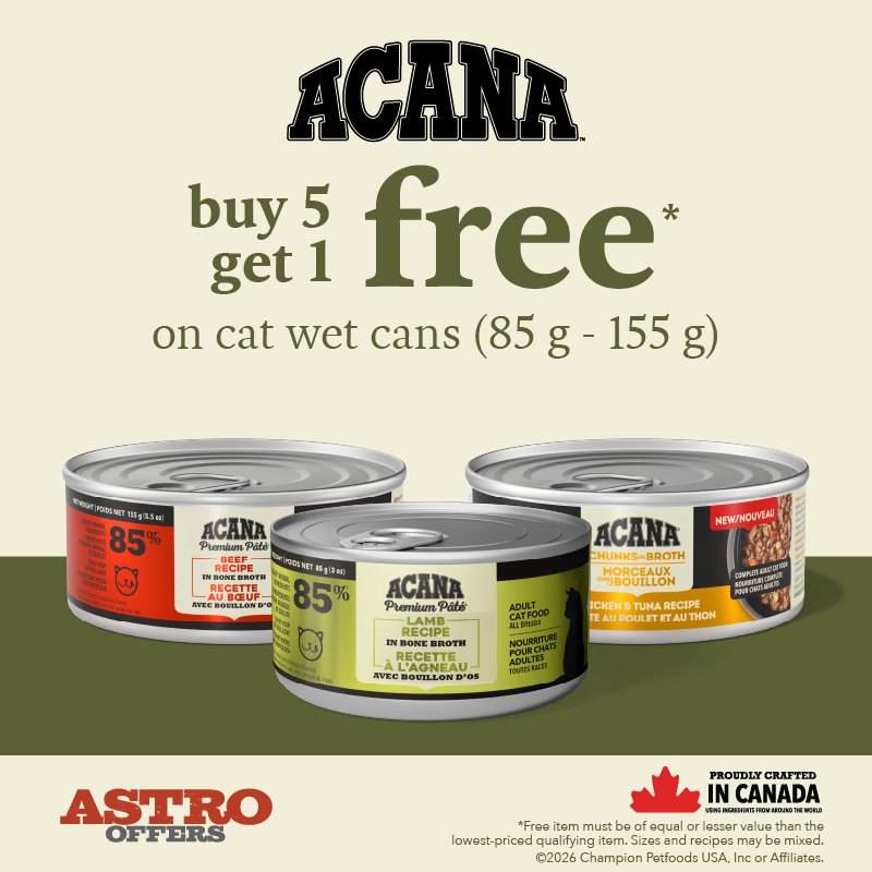 Astro | ACANA Canada | Buy 5, Get 1 FREE on Wet Cat Food