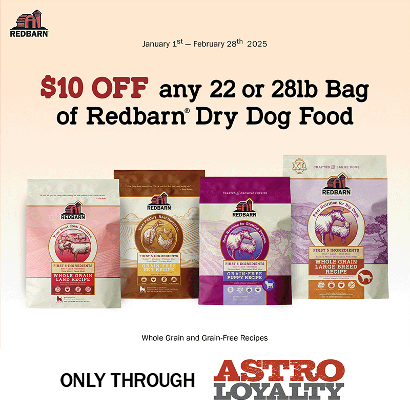 Astro | Redbarn | $10.00 OFF Large Bags of Dry Food