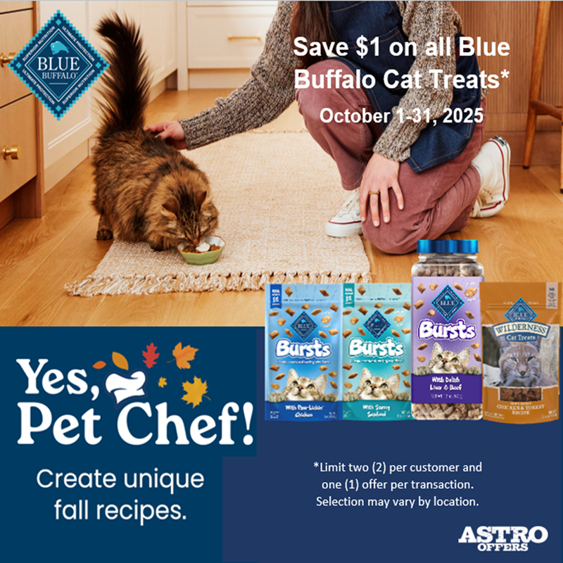 Astro | Blue Buffalo | $1.00 OFF Cat Treats