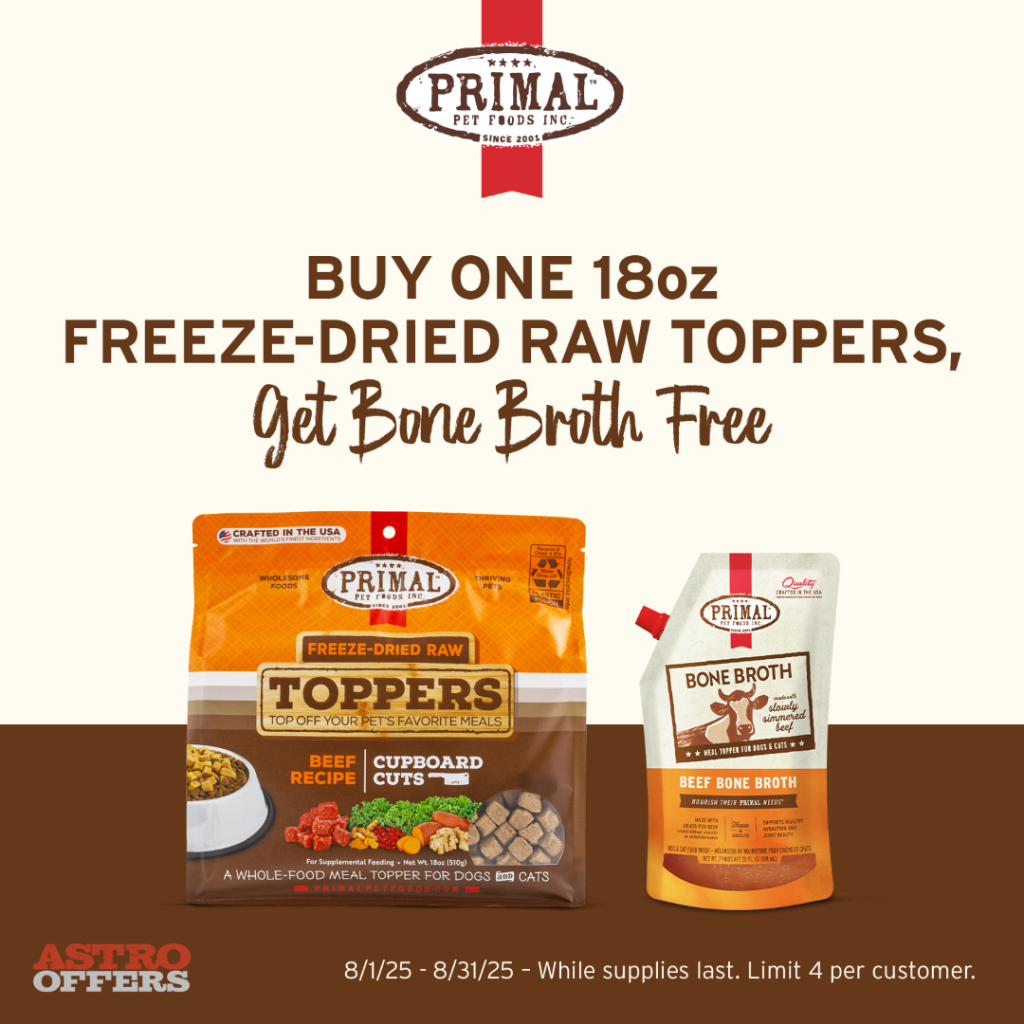 Astro | Primal Pet Foods | FREE 20oz Bone Broth with 18oz Cupboard Cuts Purchase