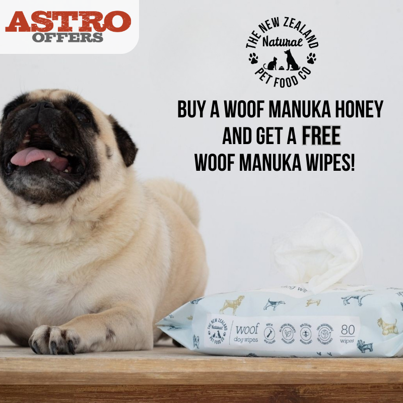 Astro | NZ Natural Pet Food | FREE Woof Manuka Honey Wipes with Woof Manuka Honey Purchase