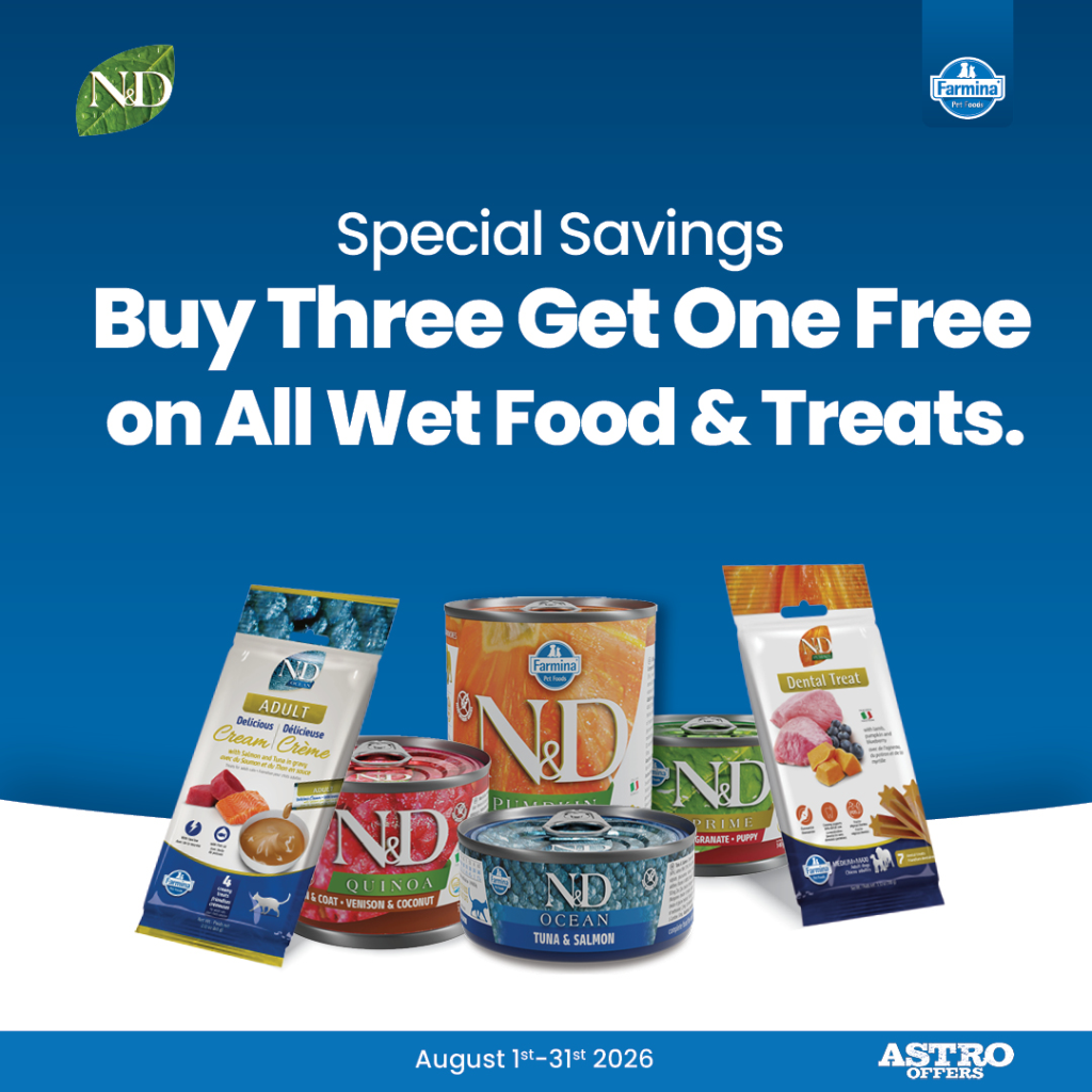 Astro | Farmina | Buy 3, Get 1 FREE on N&D Dental Treats and Wet Food