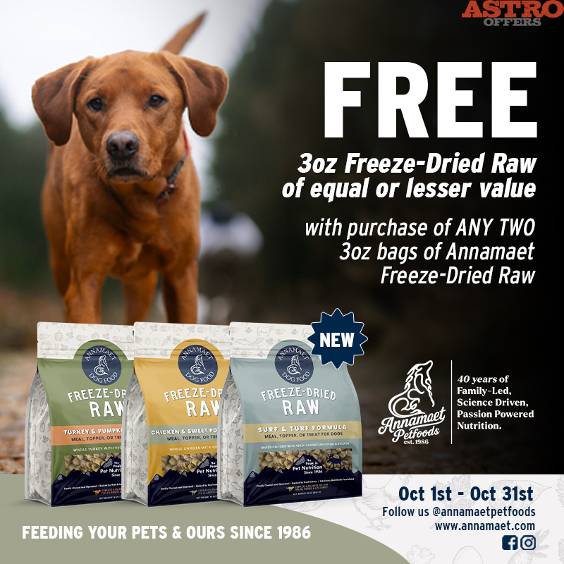 Astro | Annamaet | Buy 2, Get 1 FREE on NEW 3oz Freeze Dried Raw 