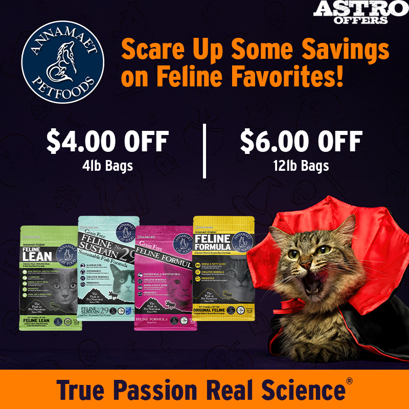 Astro | Annamaet | Dollars OFF Feline Cat Food!