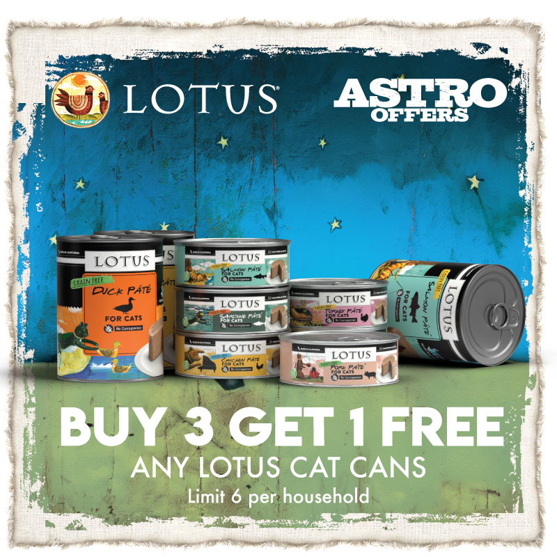 Astro | LOTUS | Buy 3, Get 1 FREE on Cat Cans