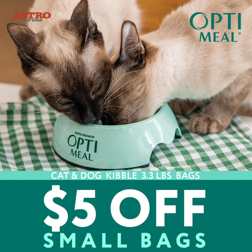 Astro | Optimeal | $5.00 OFF on 3.3lb Cat & Dog Kibble